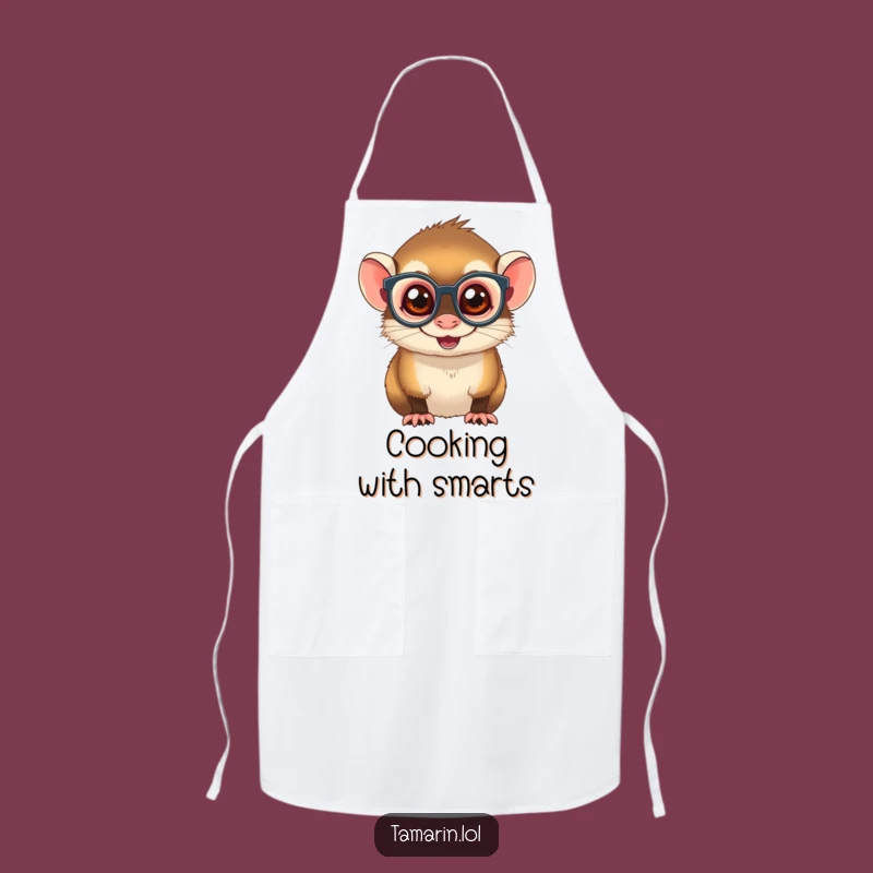 Funny Spectacled Tamarin Apron: Witty Monkey Kitchen Wear, Cook with a Smile, Funny Gift