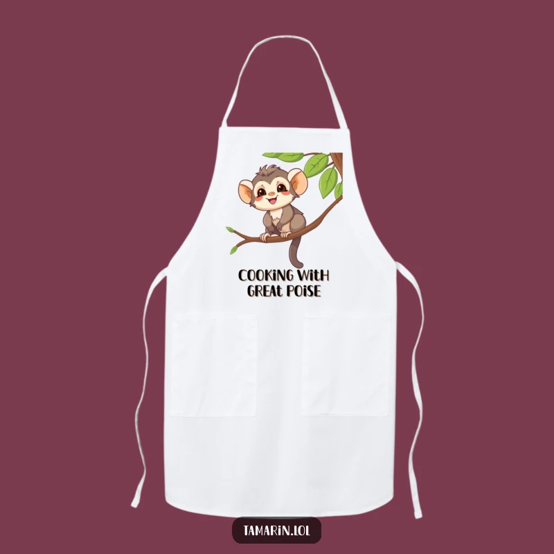 Funny Tamarin Apron: Balanced Monkey Kitchen Fun, Practical Funny Gift.