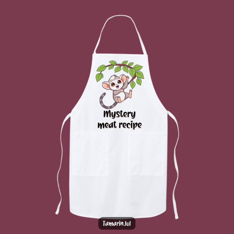 Funny Tamarin Apron: Question Mark Monkey Kitchen Fun, Great Gift
