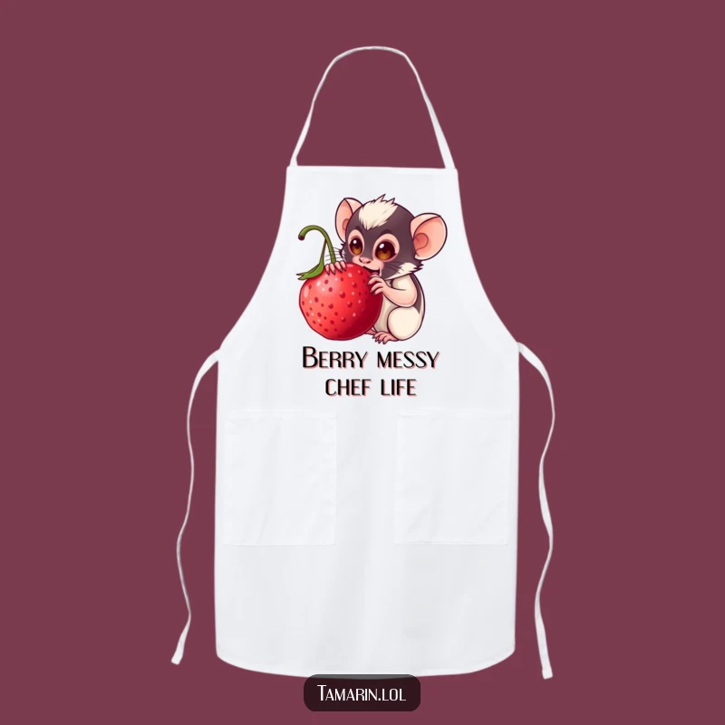 Funny Tamarin Berry Munch Apron: Playful Monkey Kitchen Wear, Great Funny Gift