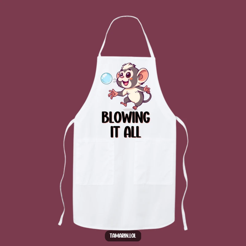 Funny Tamarin Bubble Apron - Playful Monkey Kitchen Gift