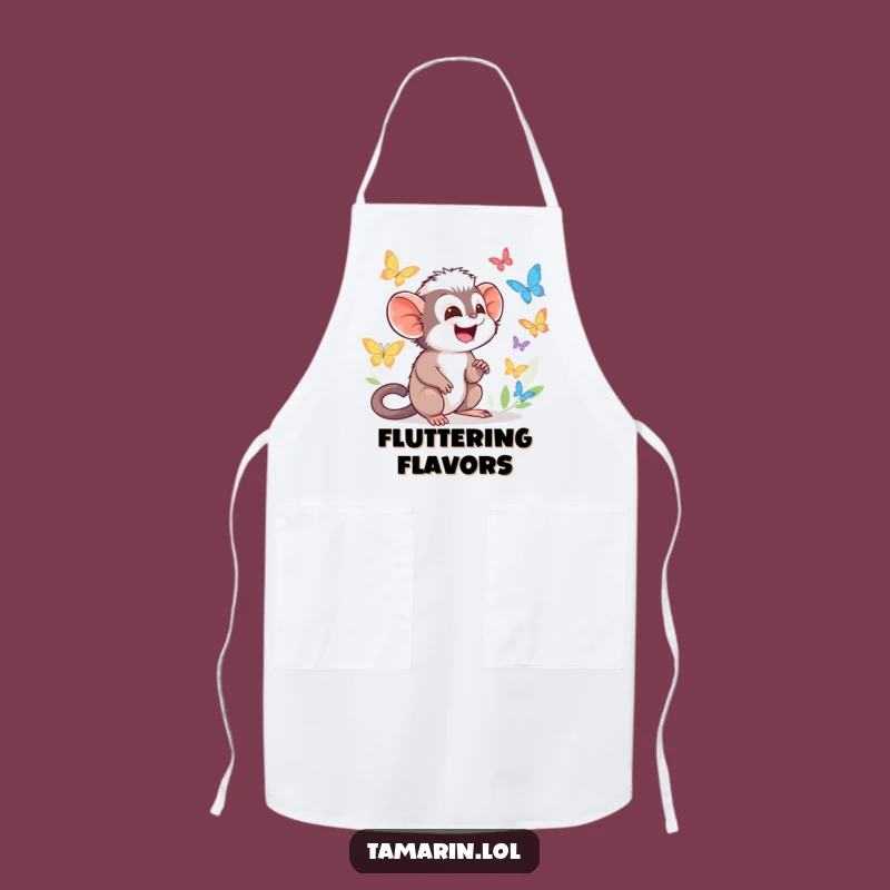 Funny Tamarin Garden Apron - Giggling Butterfly Character, Chef Gift