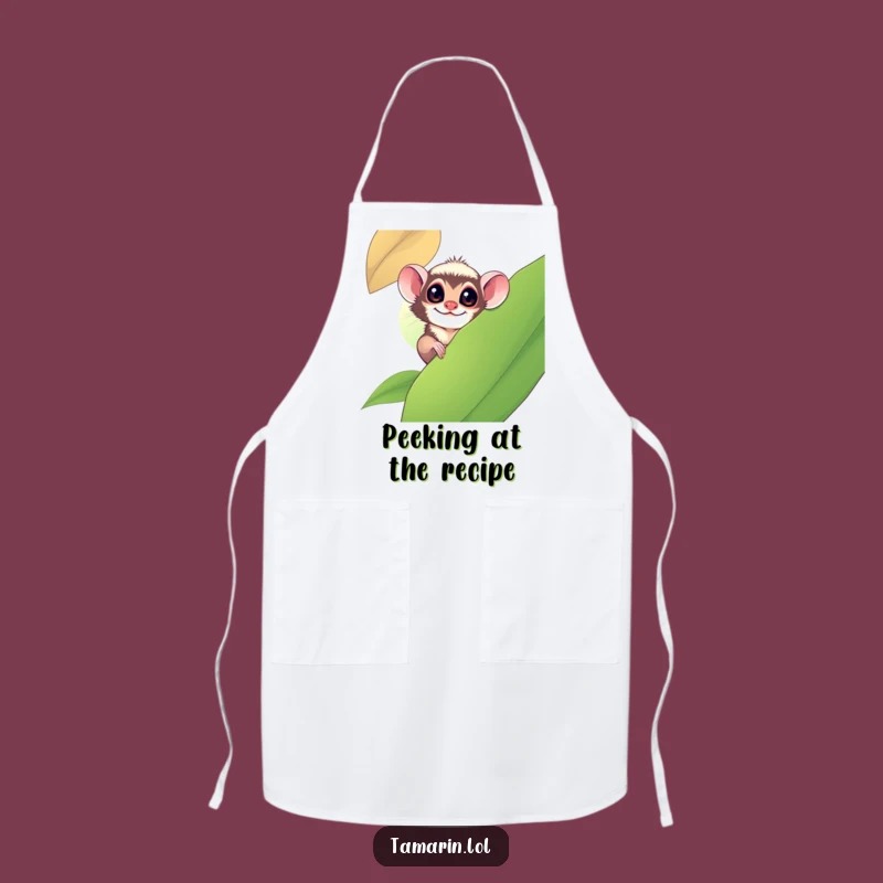 Funny Tamarin Peeking Apron: Playful Kitchen Surprise, Great Gift