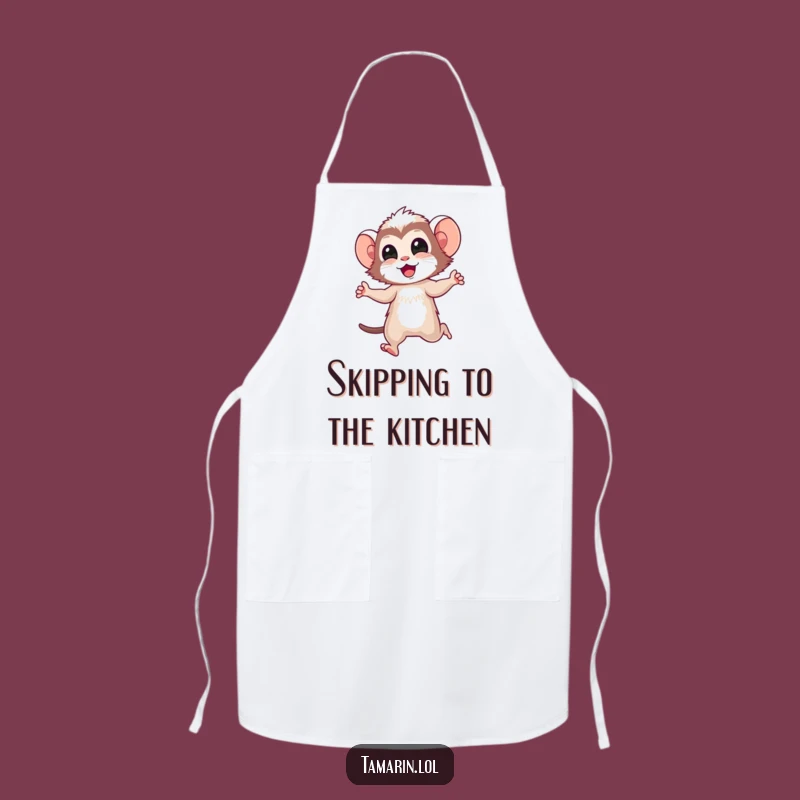 Funny Tamarin Skip Apron: Cook Up Fun with Primate Playfulness