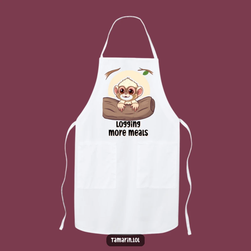 Funny Curious Tamarin Monkey Apron: Cook with Jungle Fun!