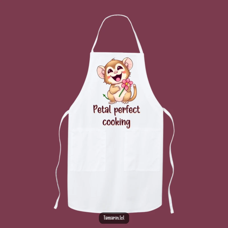 Funny Giggling Tamarin Apron: Kitchen Flower Monkey Chef Gift