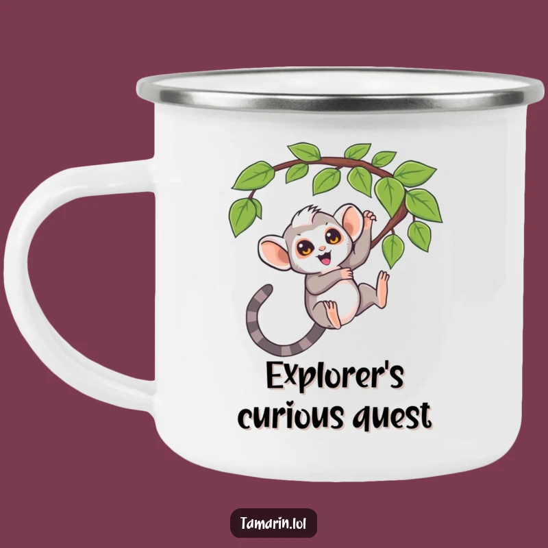 Funny Tamarin Camping Mug: Question Mark Monkey Outdoor Gift