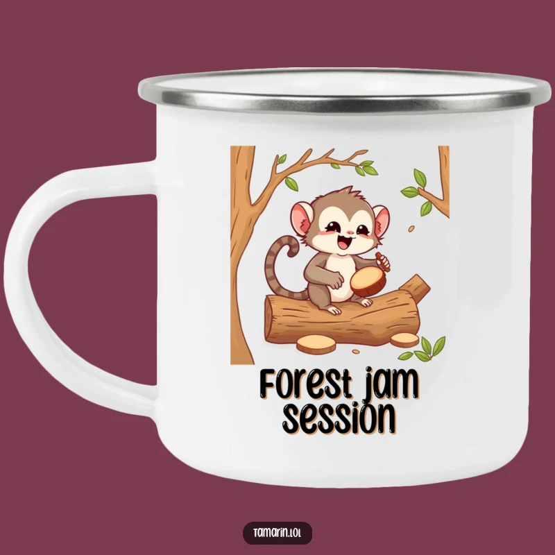Funny Tamarin Drummer Camping Mug - Adventure Beats for Outdoors Gift