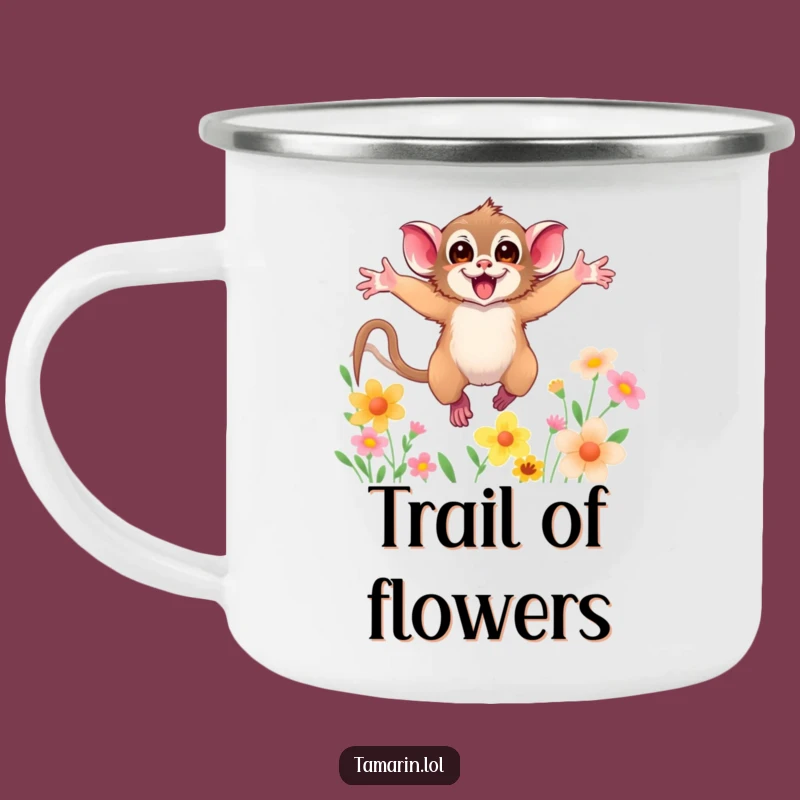 Funny Tamarin Camping Mug: Jungle Leap Adventure, Perfect Humorous Outdoor Gift