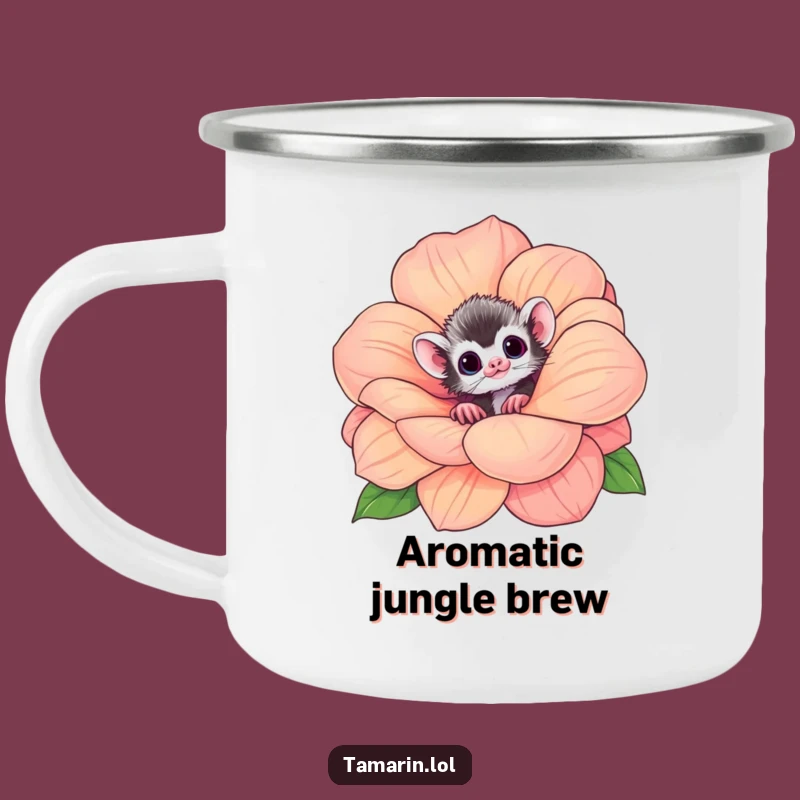 Funny Tamarin Flower Camping Mug - Durable Curious Monkey Drinkware Gift