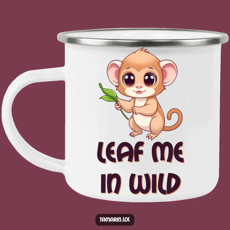 Rustic Funny Wide-Eyed Tamarin Camping Mug: Nature's Wonder, Ideal Funny Gift!