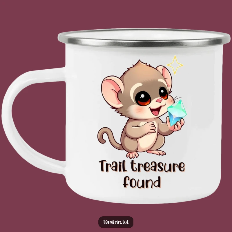 Funny Tamarin Awe Gem Camping Mug: Adventure Fuel with Hilarious Sparkle