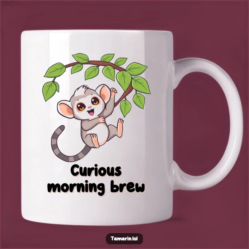 Funny Tamarin Question Mark Mug: Curious Monkey Gift for Thinkers