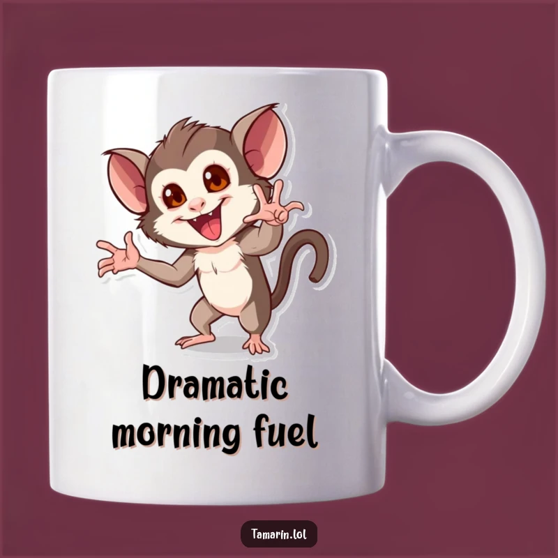 Funny Dramatic Tamarin Mug: Posing with Flair, Perfect Gift for Theatrical Souls!