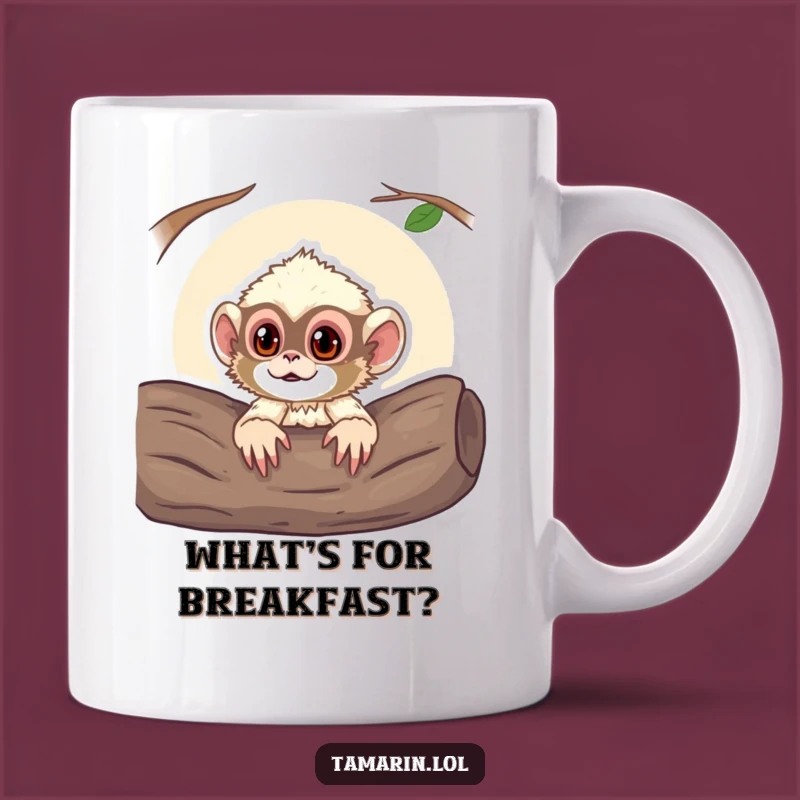 Funny Curious Tamarin Monkey Mug: A Playful Peek into Your Day