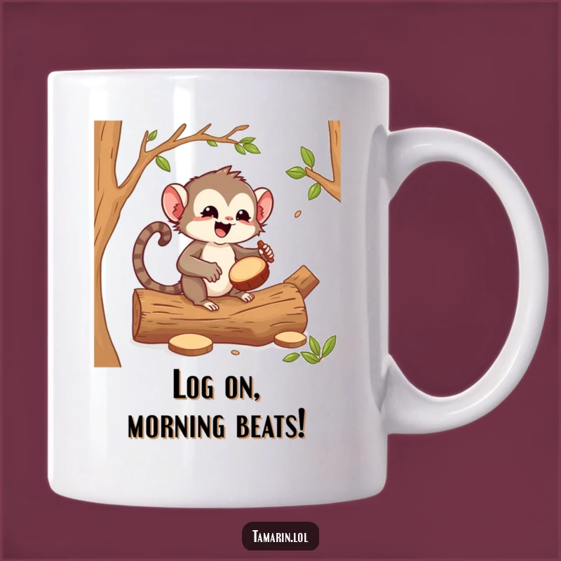 Funny Tamarin Drummer Mug - Energetic Primate Music Lover Funny Gift