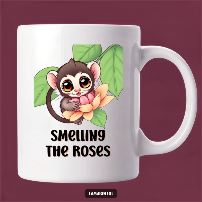 Funny Tamarin Flower Mug: Curious Primate Explorer, Perfect Funny Gift for Nature Lovers