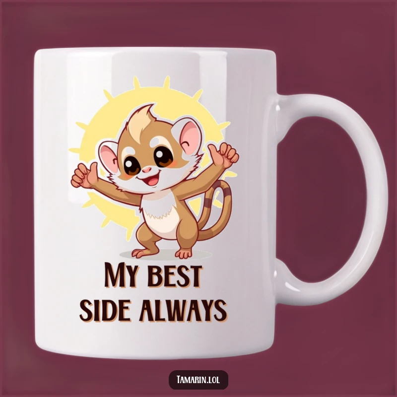 Funny Tamarin Triumph Mug: A Cheerful Monkey Gift for Sunny Day Vibes