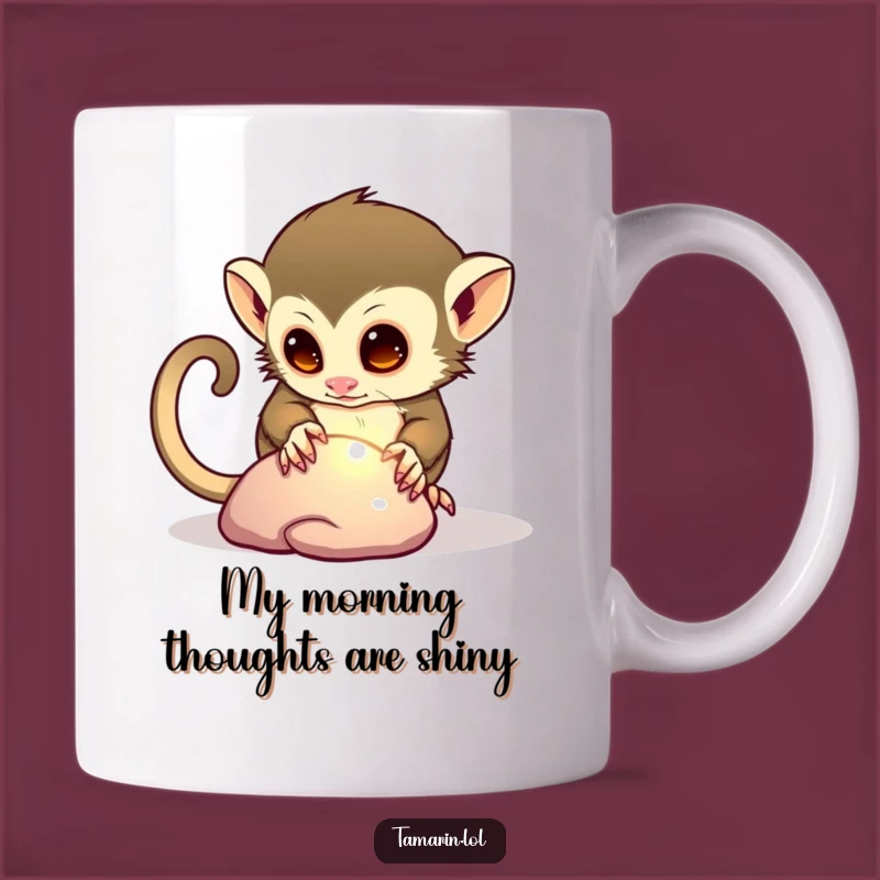 Funny Curious Tamarin Pebble Lover Mug - Perfect Gift for Animal Enthusiasts
