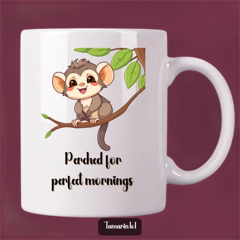 Funny Tamarin Mug: Balanced Monkey, Tree Branch Fun, Perfect Funny Gift.
