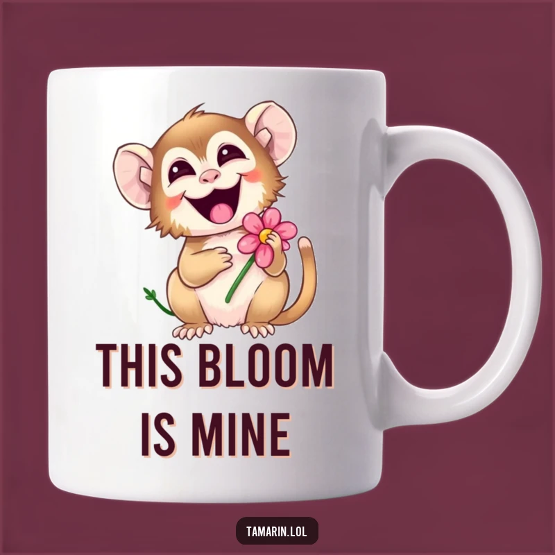 Funny Giggling Tamarin Mug: Happy Flower Monkey Gift for Joy