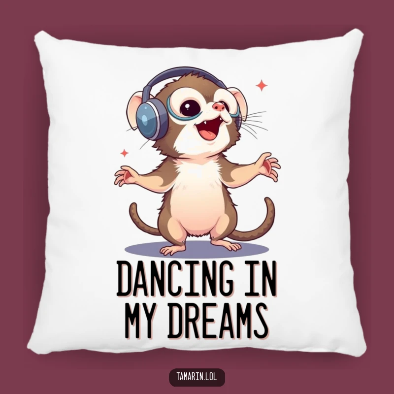 Funny Tamarin DJ Pillow: Soft Monkey Cushion, Perfect Funny Gift