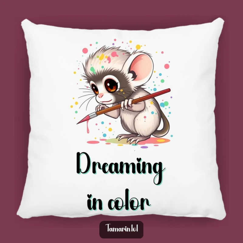 Funny Tamarin Artist Pillow: Cozy Comfort & Creative Vibes!