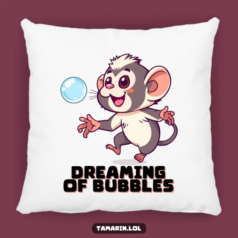 Funny Tamarin Bubble Pillow - Cozy Playful Monkey Cushion Gift