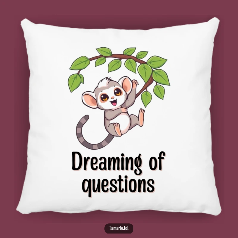 Funny Tamarin Pillow: Curious Question Mark Cushion, Sweet Gift