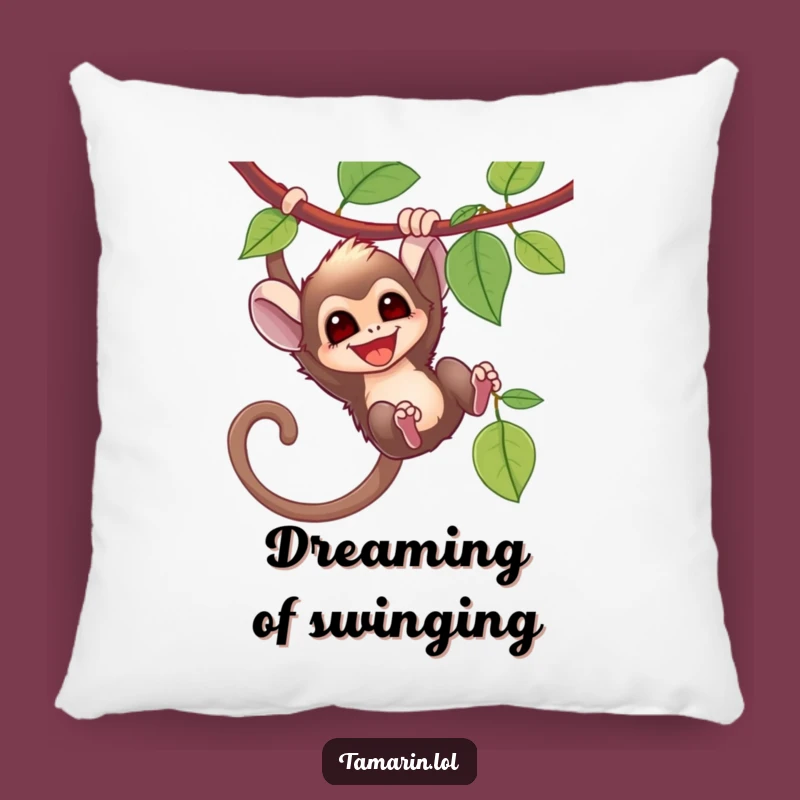 Funny Tamarin Swinging Pillow: Cozy Monkey Cushion, Perfect Gift