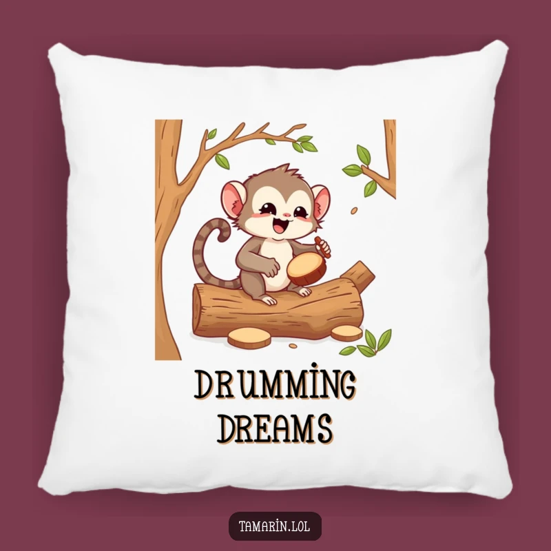 Funny Tamarin Drummer Pillow - Comfy Couch Companion with Musical Vibes