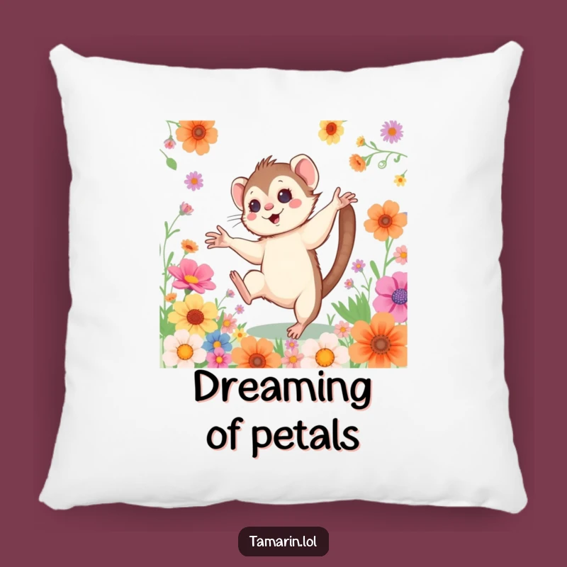 Funny Cartwheeling Tamarin Pillow: Comfy Monkey Cushion, Vibrant and Soft Funny Gift