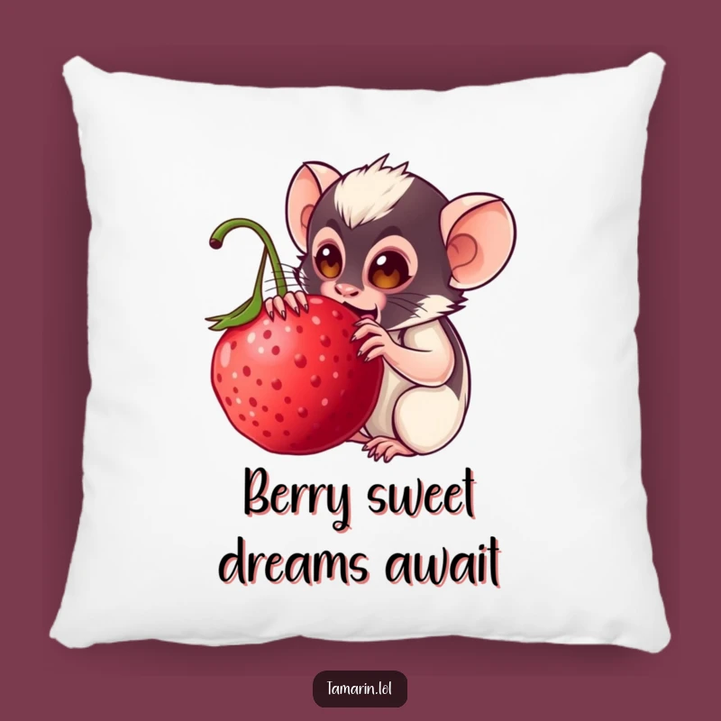 Funny Tamarin Berry Munch Pillow: Soft Monkey Cushion, Perfect Funny Gift