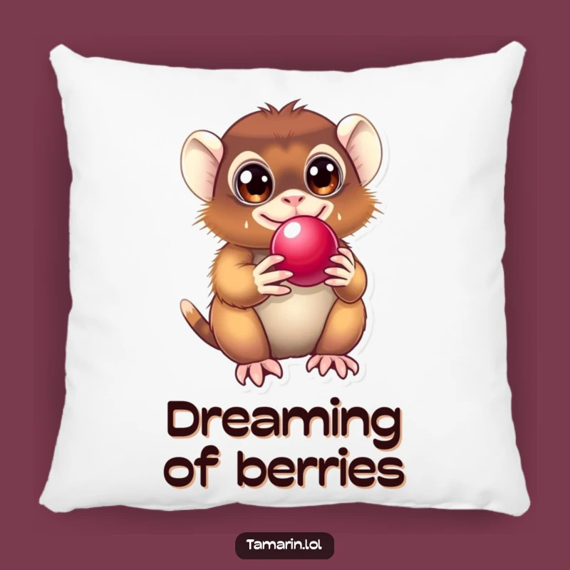 Funny Tamarin Pillow: Cute Primate Berry Enthusiast, Comfy Funny Gift!