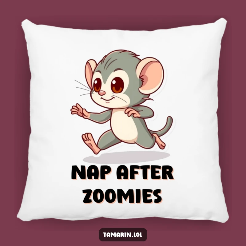Funny Tamarin Pillow: Energetic Dash Decor, Comfy Funny Gift for Active Souls!