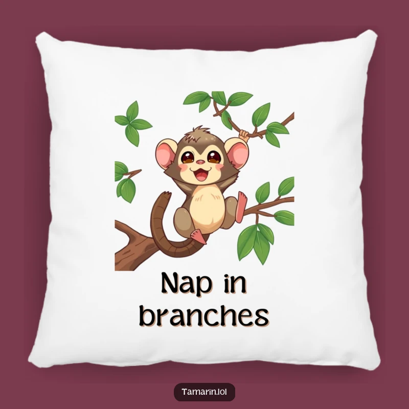 Funny Tamarin Pillow: Soft Swinging Primate Cushion, Comfy and Funny Gift Decor