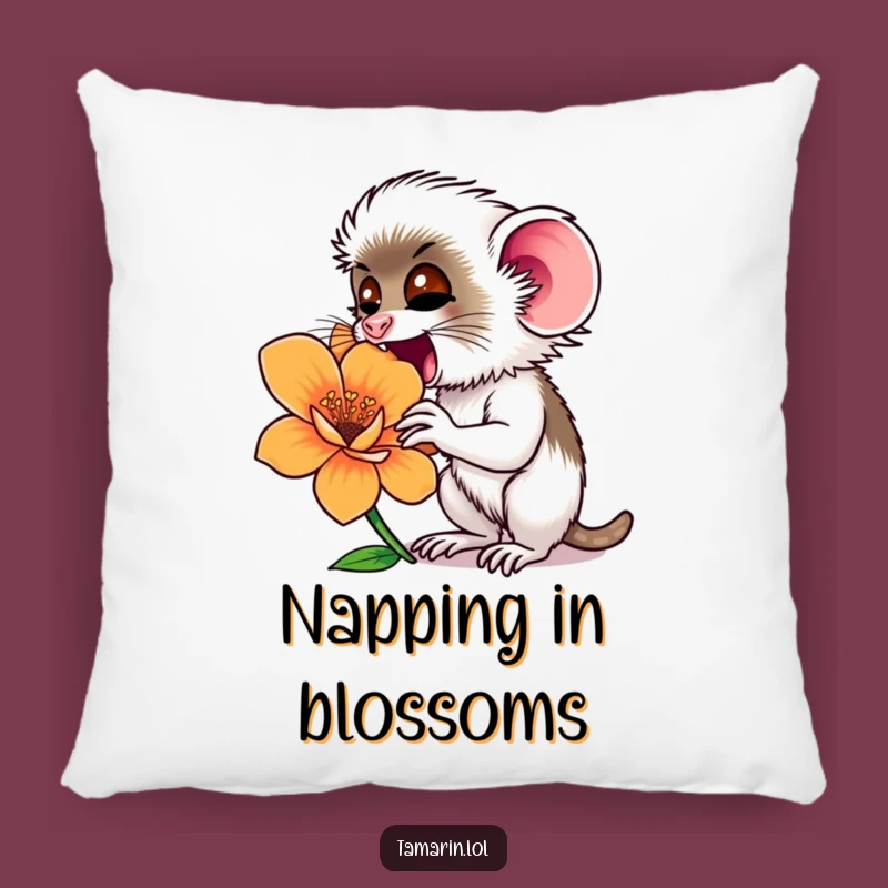 Funny Tamarin Flower Sniffing Pillow: Cozy Nature Cushion, Perfect Gift