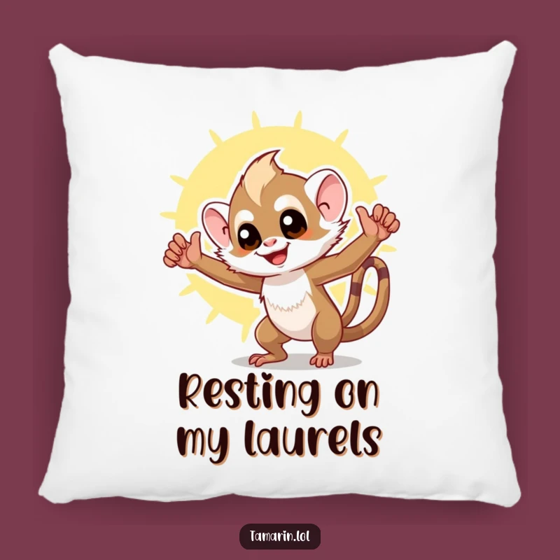 Funny Tamarin Triumph Pillow: Snuggle Up with this Hilarious Monkey Accent