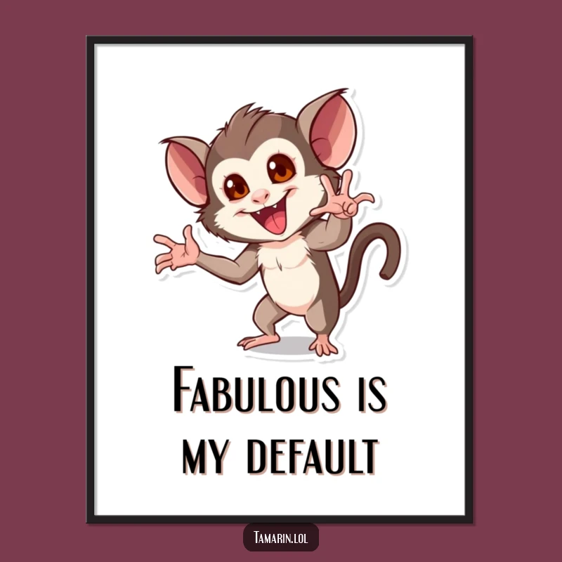 Funny Dramatic Tamarin Digital Art: Flair-Filled Decor, Perfect Funny Gift!