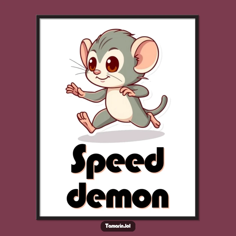 Funny Tamarin Art Print: Energetic Dash Design, Unique Funny Gift for Walls!