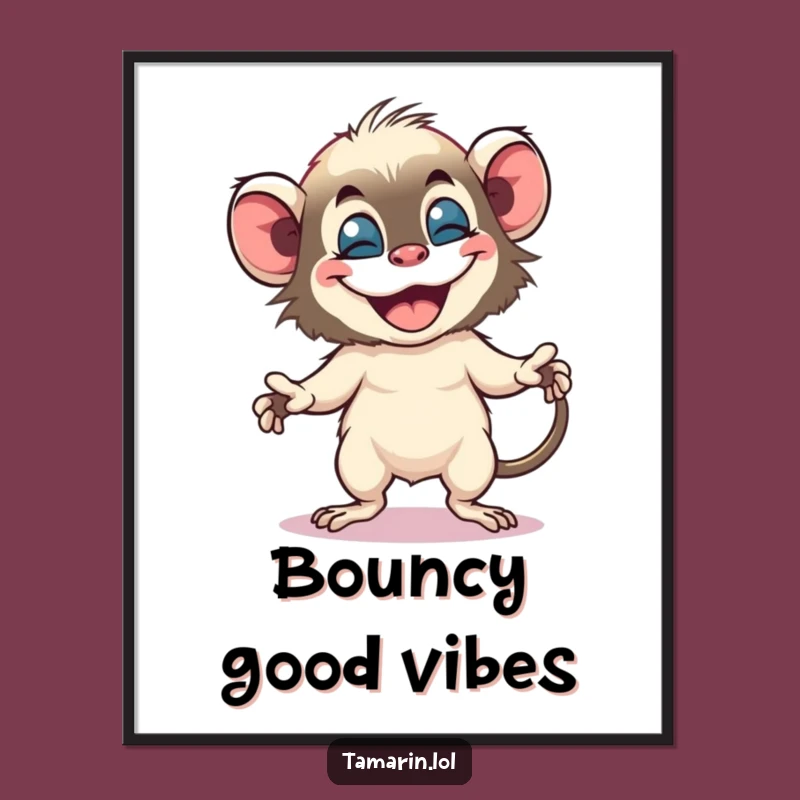 Funny Tamarin Dance Digital Art: Primate Joy & Instant Funny Gift