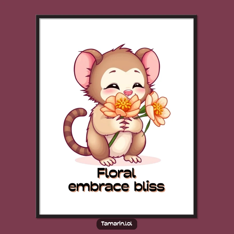 Funny Tamarin Hug Digital Art: Instant Nature Decor - Downloadable Gift!