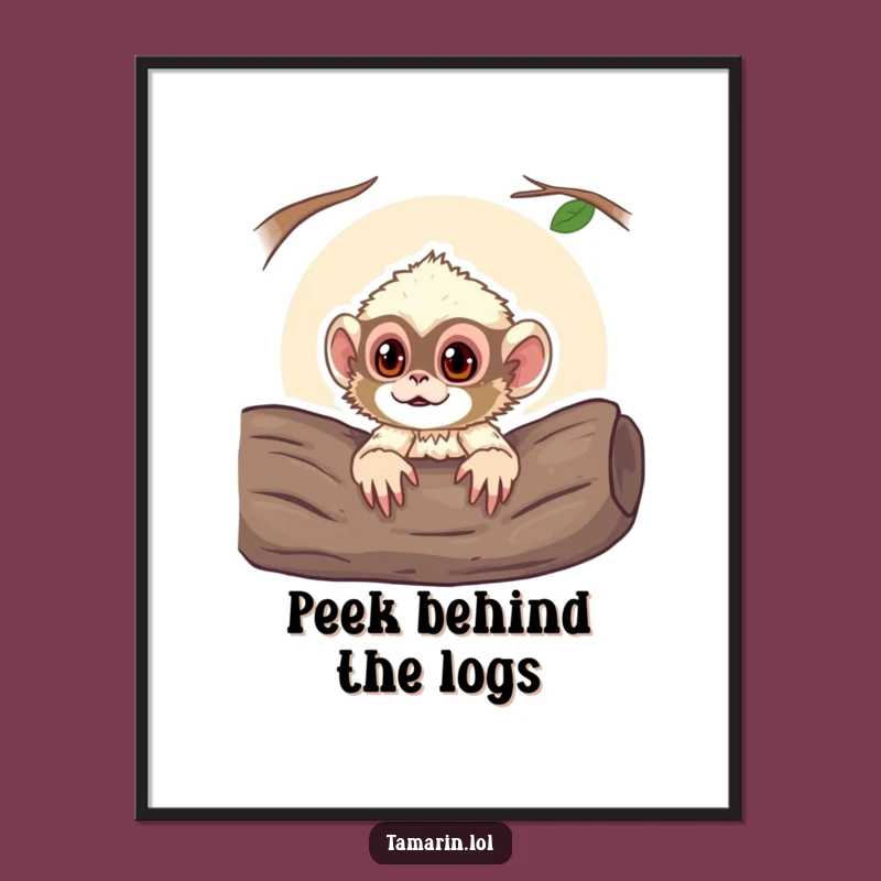 Funny Curious Tamarin Monkey Digital Art Print: Instant Jungle Charm