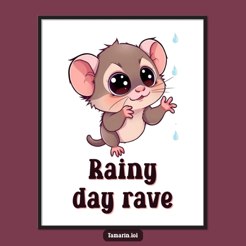 Funny Tamarin Sparkly Rain Digital Print: Instant Enchanted Art, Perfect Funny Gift