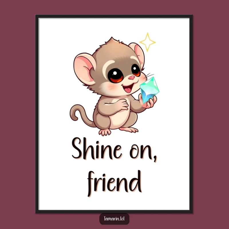 Funny Tamarin Awe Gem Print: Hilarious Art for a Sparkling Digital Space