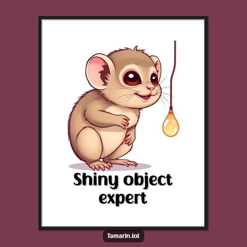Funny Tamarin Digital Art: Sparkling Curiosity, Hilarious Instant Download Decor