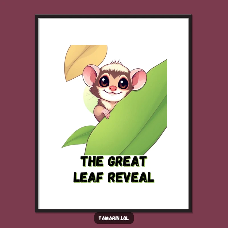 Funny Tamarin Peeking Digital Art: Playful Monkey Download, Gift