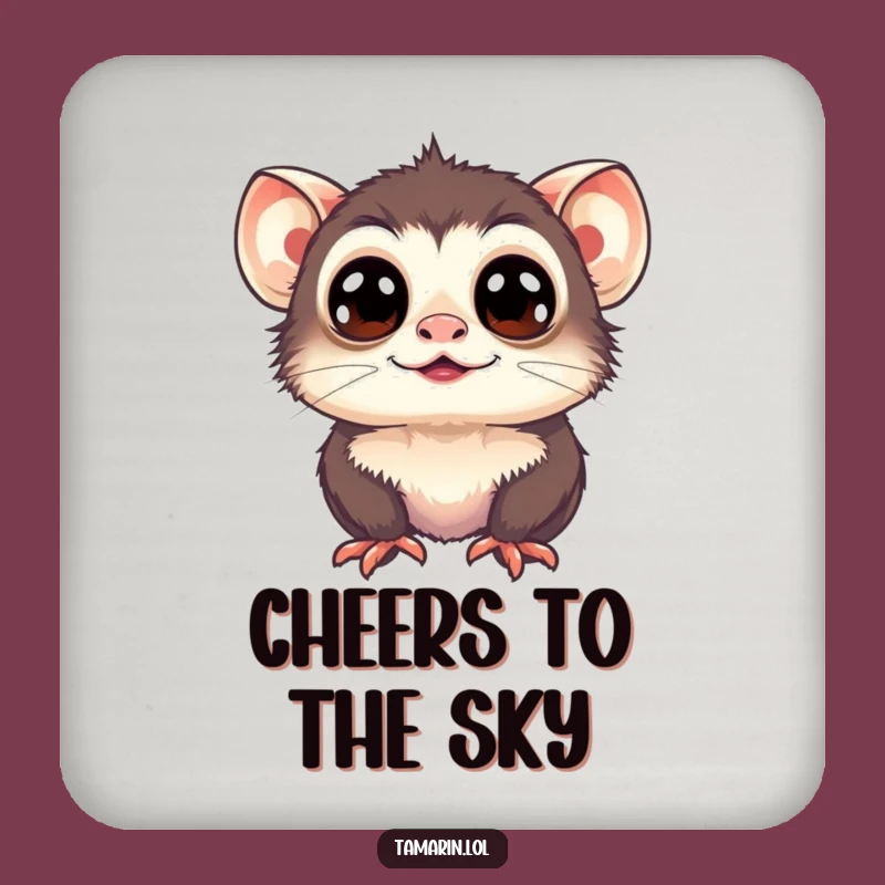 Funny Tamarin Wide Eyes Coaster: Joyful Gaze Protector - Cute & Hilarious Gift for Tables