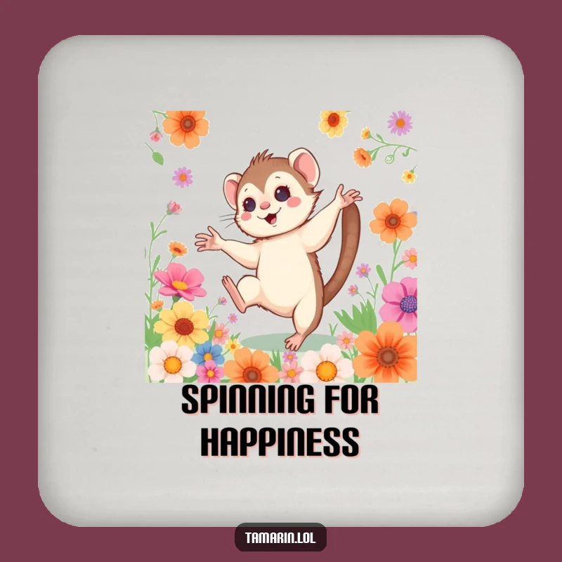 Funny Cartwheeling Tamarin Coaster Set: Energetic Monkey Drink Protector, Protect Surfaces with Fun, Funny Gift