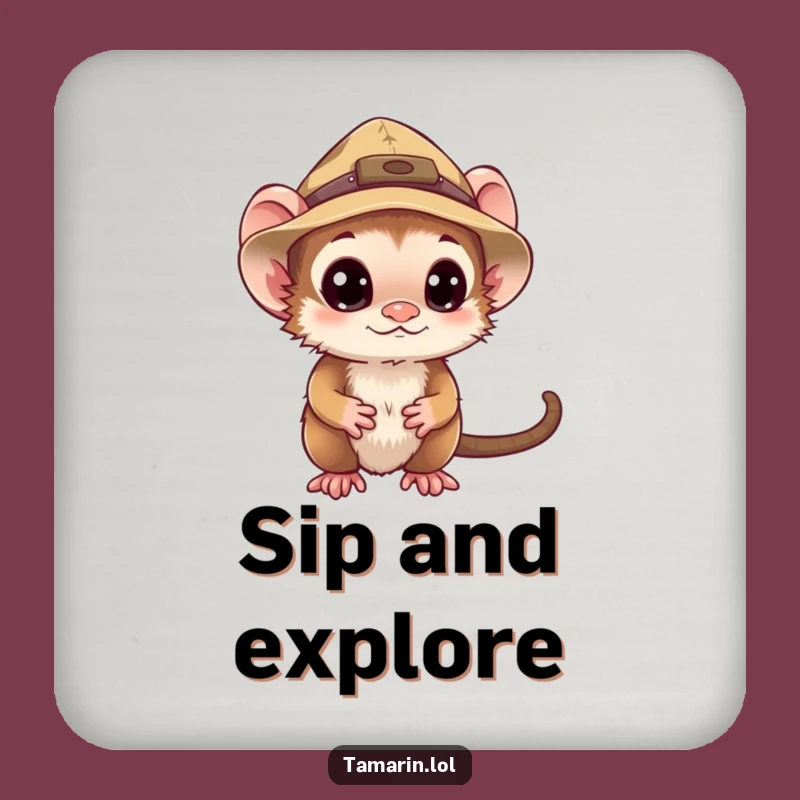 Funny Explorer Tamarin Coaster: Protect Surfaces with Hilarious Curiosity